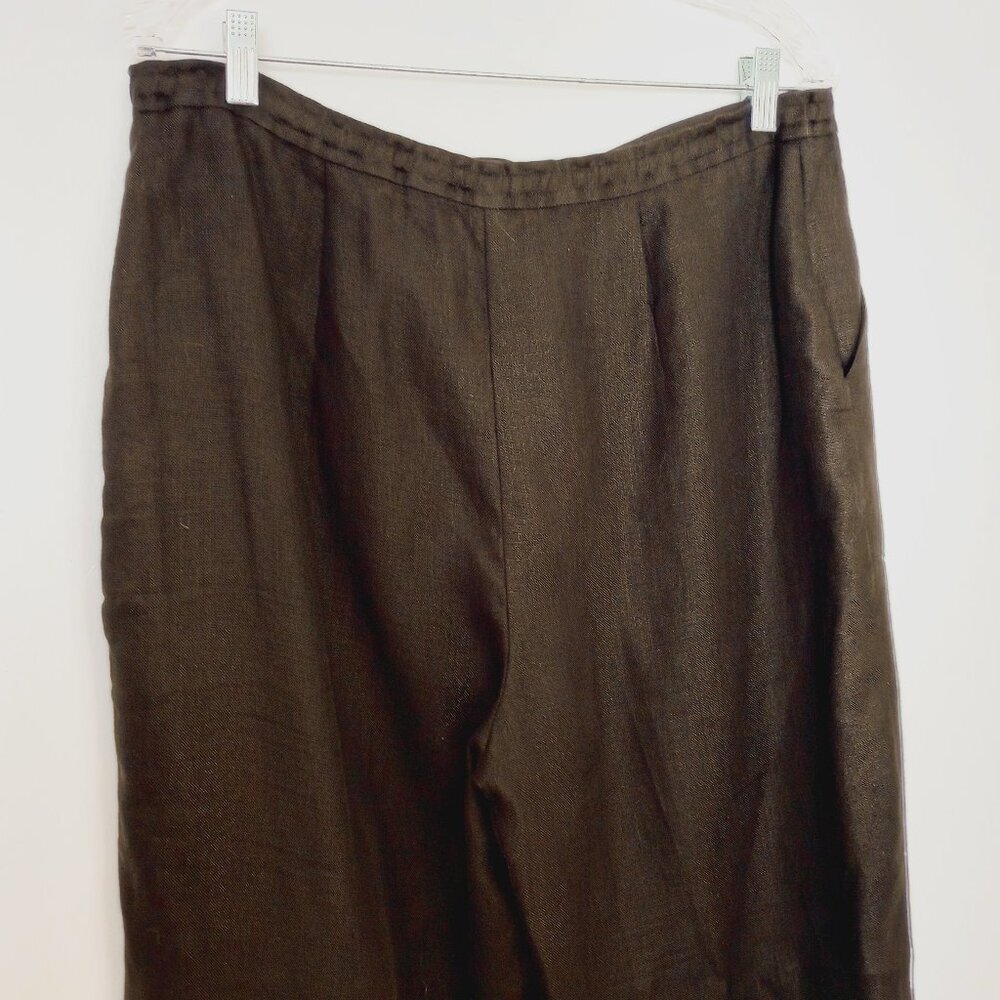 Talbots Black Irish Linen Drawstring Waist Pants - image 7